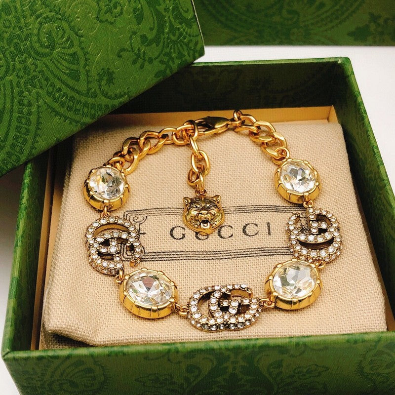 GG Crystal Gold Chain Bracelet