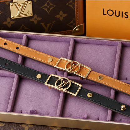 Louis Monogram Vintage Leather Bracelet