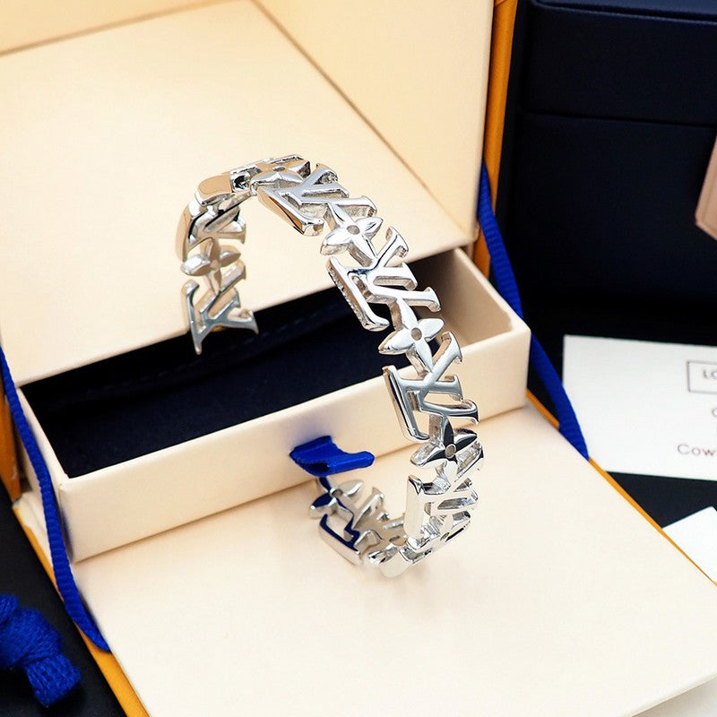 Louis Monogram White Gold Bracelet