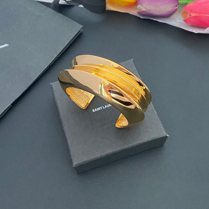 Saint Wide Gold Vintage Bracelet