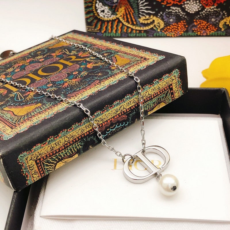 CD Petit Pearl Drop Necklace