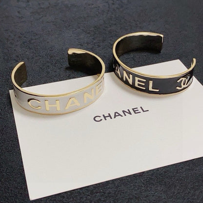 CC Black & White Wide Cuff Bracelet