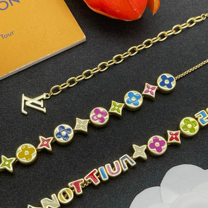 Louis Color Script Gold Necklace