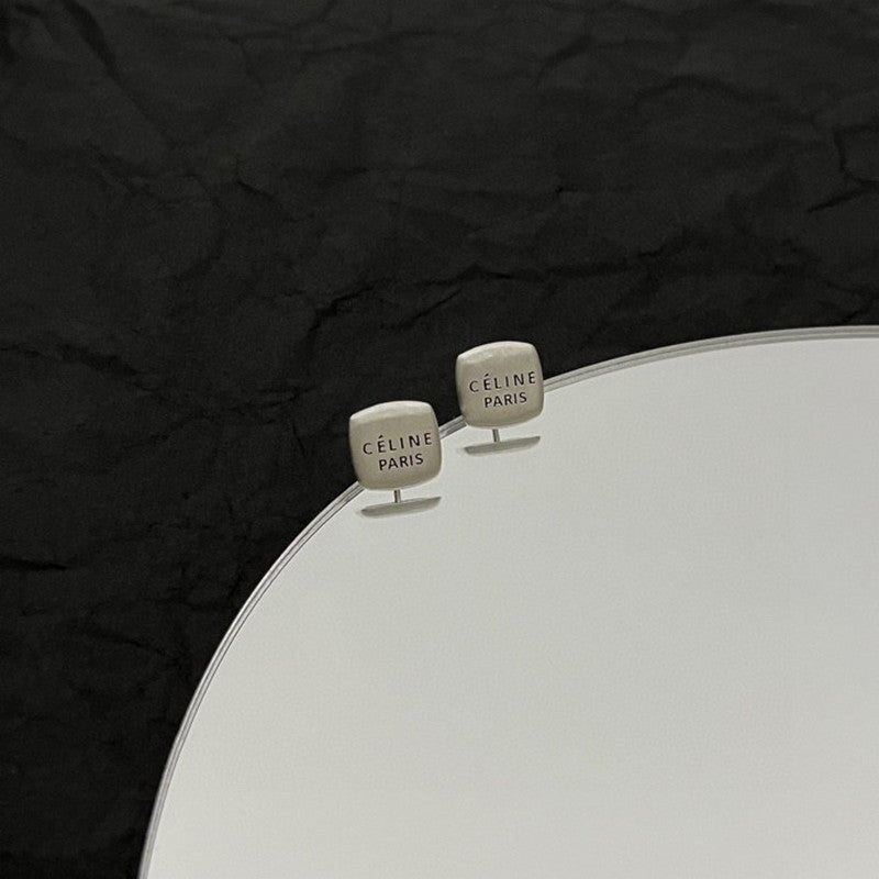 CE White Gold Earrings