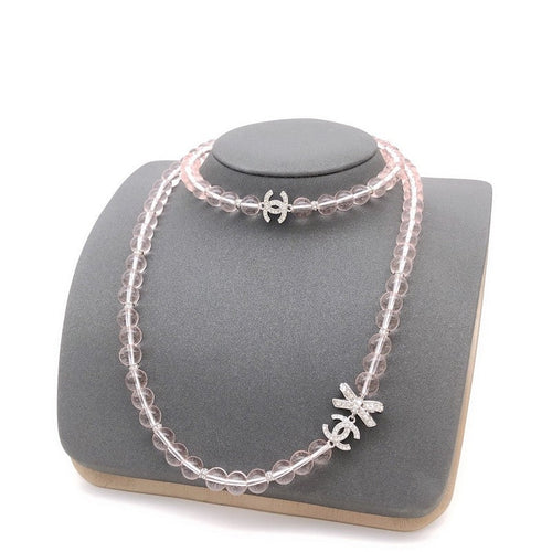 CC Pink Crystal Long Necklace