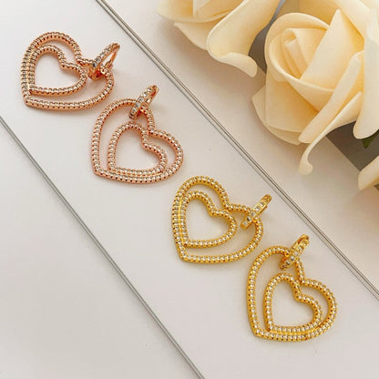 T Heart Diamond Earrings