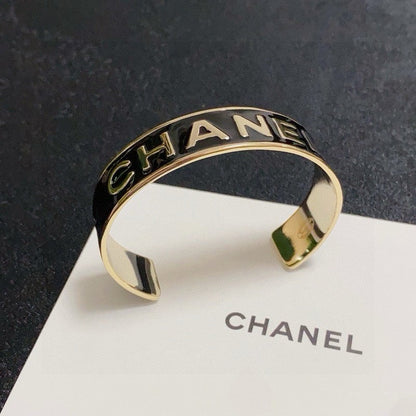 CC Black & White Wide Cuff Bracelet
