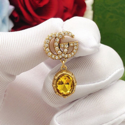 GG Yellow Crystal Earrings