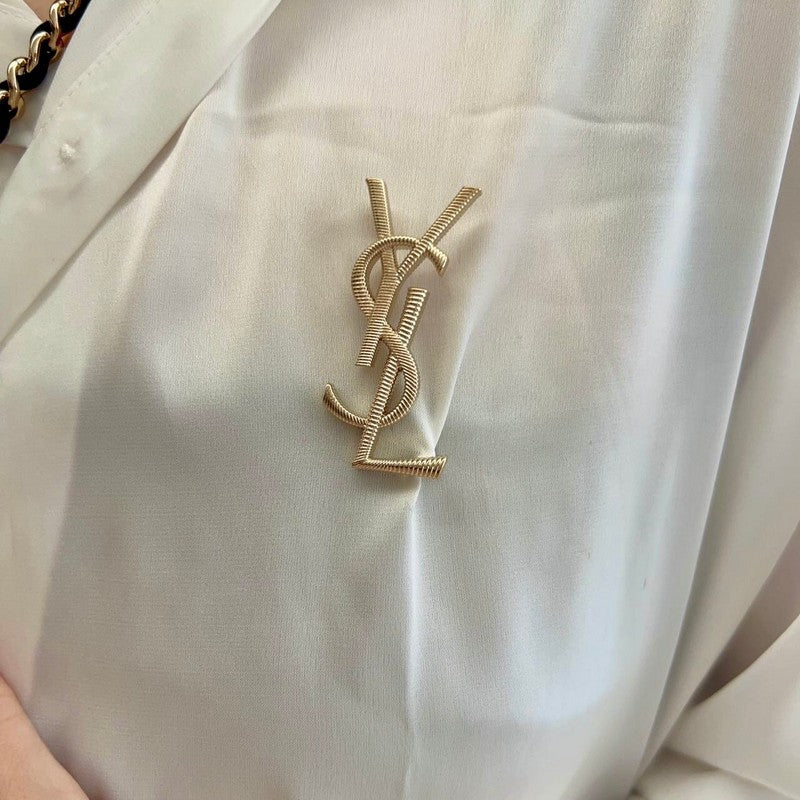 Saint Stripe Gold Brooch