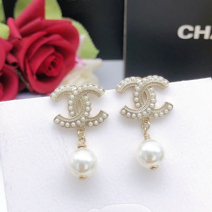CC Pearl Drop Earrings