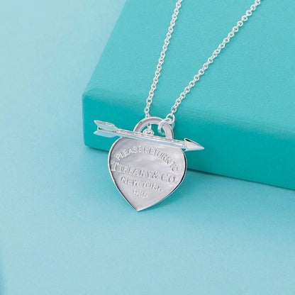 Tiff Heart Bow Necklace