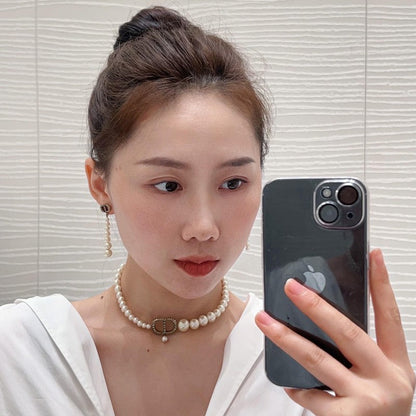 CD Long Pearls Earrings