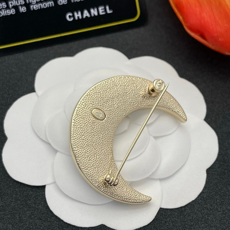 CC Moon Gold Brooch