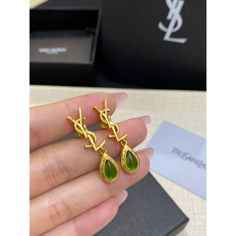 Saint Emerald Gold Earrings