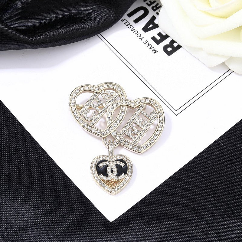 CC Triple Heart Gold Brooch