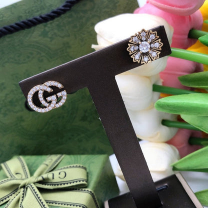GG Diamond Flower Earrings