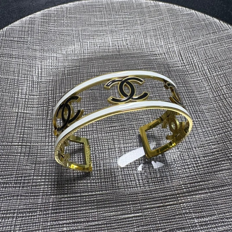 CC Hollow Gold Cuff Bracelet