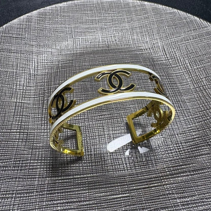 CC Hollow Gold Cuff Bracelet