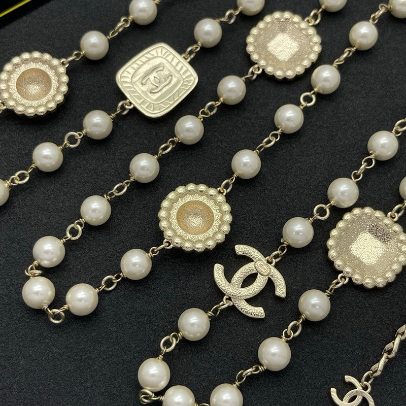 CC Red Crystal Pearl Long Necklace