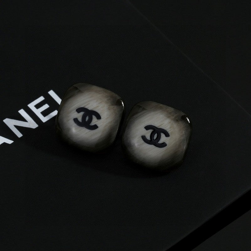 CC Black Square Earrings