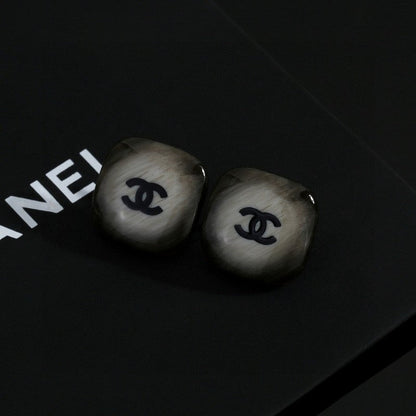 CC Black Square Earrings