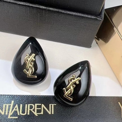 Saint Black Water Drop Earrings