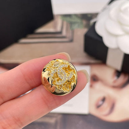 CC Yellow Gold Diamond Earrings