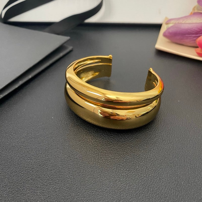 Saint Wide Gold Bracelet