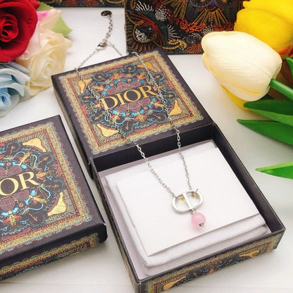 CD Petit Pink Pearl Drop Necklace