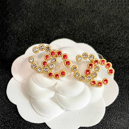 CC Red Crystal Earrings