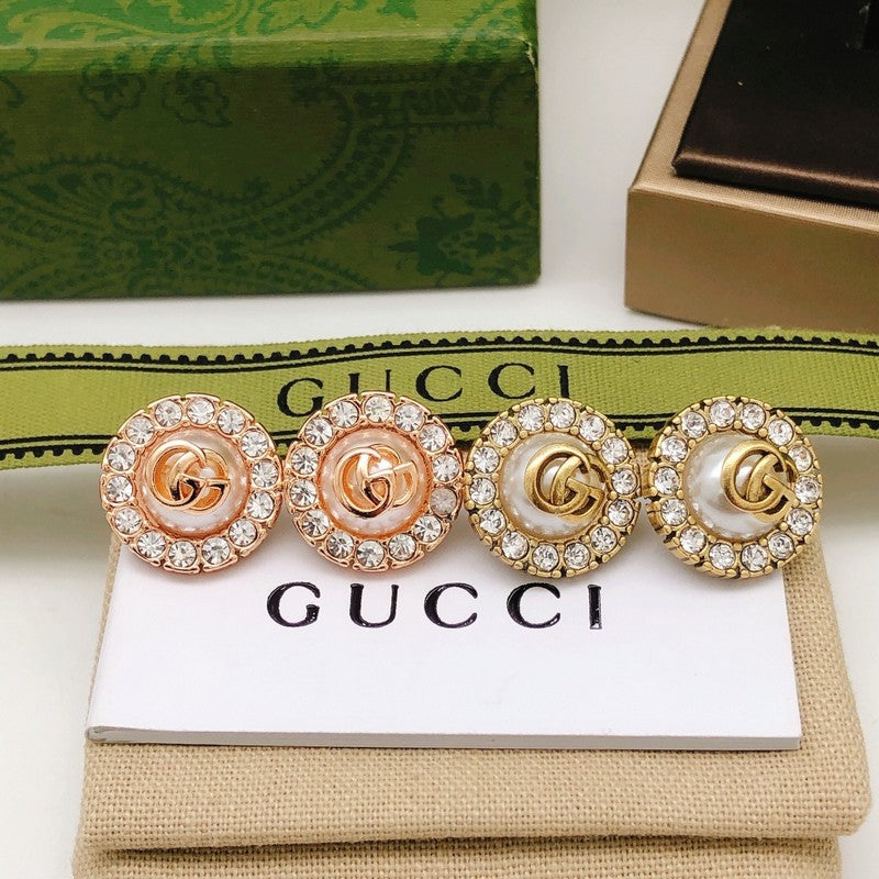 GG Pink & White Diamond Earrings