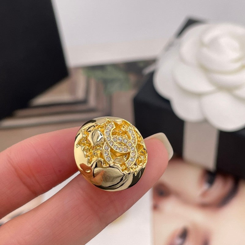 CC Yellow Gold Diamond Earrings