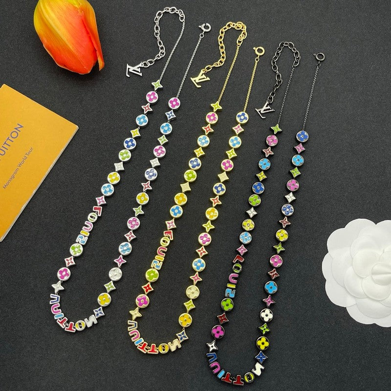 Louis Color Script Gold Necklace