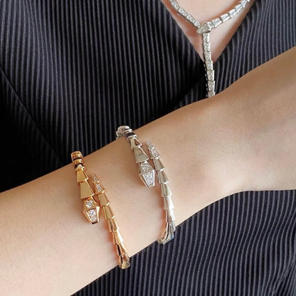 BVLG Serpenti Demi-Pave Diamonds Bracelet