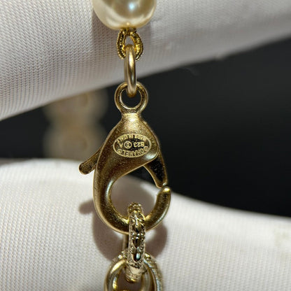CC 100th Anniversary Fuax Pearl Long Necklace