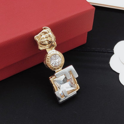 Vers Crystal Gold Brooch