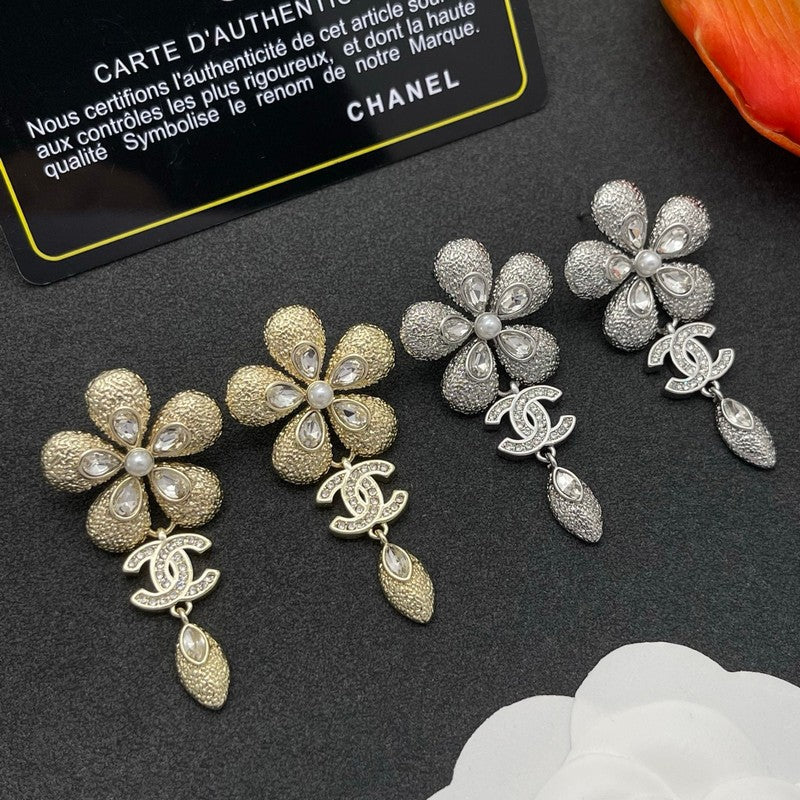 CC Flower Diamond Earrings