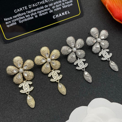 CC Flower Diamond Earrings