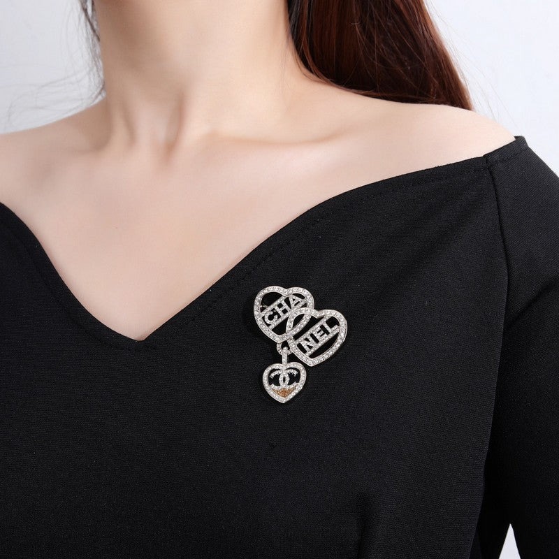 CC Triple Heart Gold Brooch