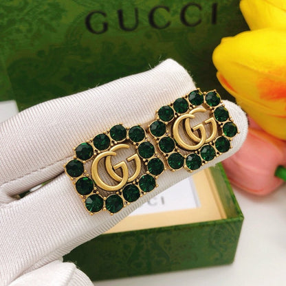 GG Green Crystal Earrings