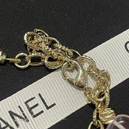 CC 26C Pink Crystal Flower Necklace