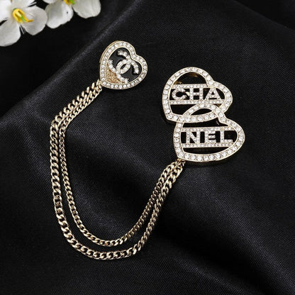 CC Triple Heart Chain Brooch