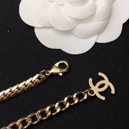 CC Snake Pattern Gold Chain Necklace