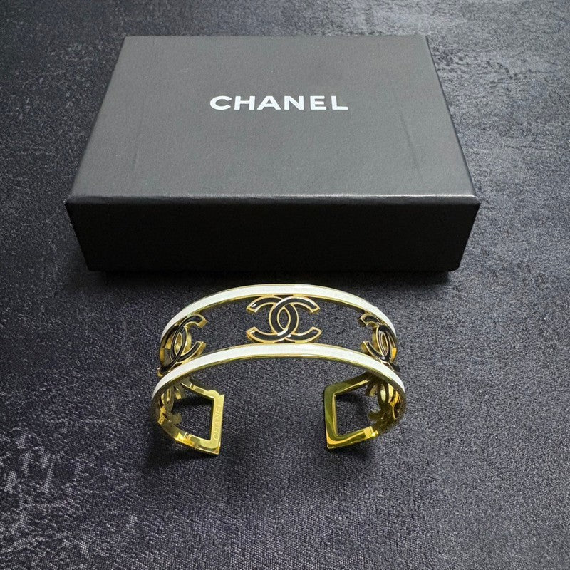 CC Hollow Gold Cuff Bracelet