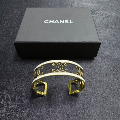 CC Hollow Gold Cuff Bracelet