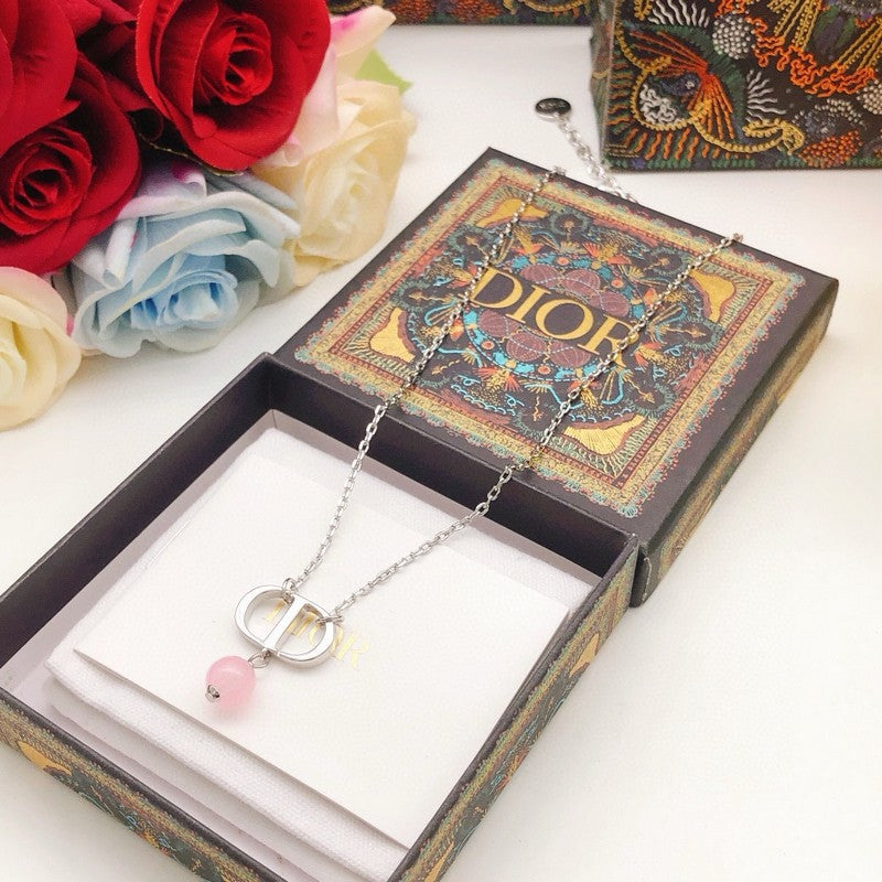 CD Petit Pink Pearl Drop Necklace