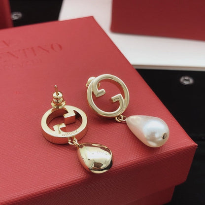 GG Pearl & Crystal Drop Earrings
