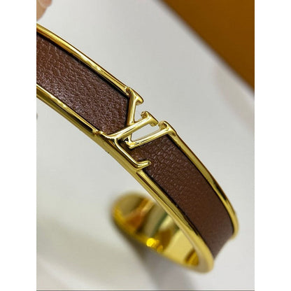 Louis Leather Gold Bracelet