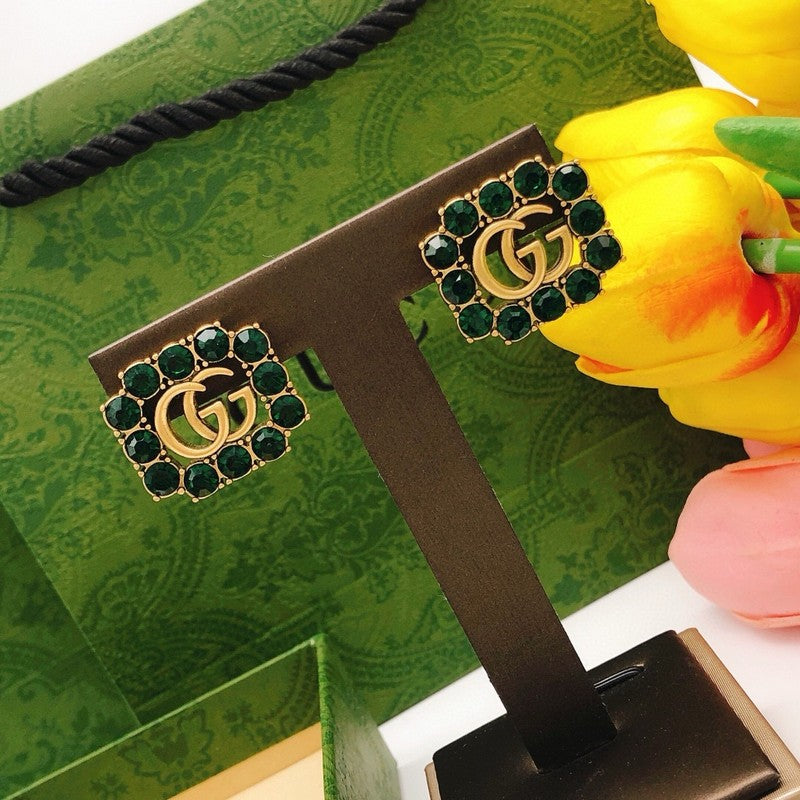 GG Green Crystal Earrings