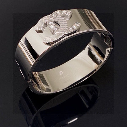 CC White Gold Cuff Bracelet